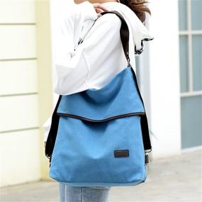 img 2 attached to 🎒 Стильный женский рюкзак из холста - вместительная сумка для путешествий, сумка, тот - универсальная сумка через плечо для школы, работы, повседневных выходов