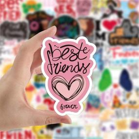 img 1 attached to Waterproof Best Friend Stickers Pack - 50 Pcs Vinyl Friendship Stickers for Water Bottle, Hydro Flask, Laptop, Skateboard, Luggage, Bike, Car