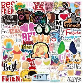 img 4 attached to Waterproof Best Friend Stickers Pack - 50 Pcs Vinyl Friendship Stickers for Water Bottle, Hydro Flask, Laptop, Skateboard, Luggage, Bike, Car