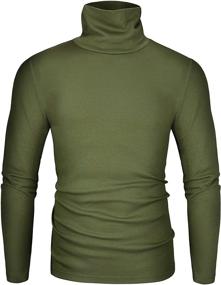 img 4 attached to 🧥 Derminpro Turtleneck T-Shirts: Stylish Knitted Sweatshirts for Men's Clothing