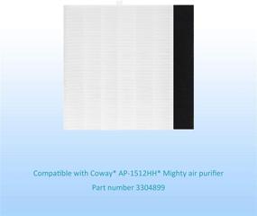 img 3 attached to 🌬️ WOCASE AP-1512HH-FP True HEPA Replacement Filter Set, Suitable for Coway Air Purifier AP-1512HH, AP-1512HH-FP, AP-1518R, AP-1519P, Item NO #3304899 (2 HEPA Filters + 4 Odor Pre-filters)