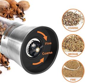 img 1 attached to 2-Pack Stainless Steel Salt and Pepper Grinder Set - Upgraded Glass Pepper Grinder Set, Refillable Mill Grinders by Lascritta (5.2"x2.6")