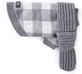 img 3 attached to 🐾 Cozy and Chic: Plaid Sweater with Matching Scarf for Dogs