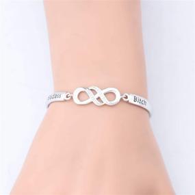 img 3 attached to LQRI Cancer Gifts: Funny Sarcastic Saying Badass Bitch Infinity Bracelet - An Empowering Cancer Survivor's Jewelry & Awareness Gift!