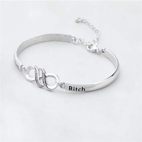 img 1 attached to LQRI Cancer Gifts: Funny Sarcastic Saying Badass Bitch Infinity Bracelet - An Empowering Cancer Survivor's Jewelry & Awareness Gift!