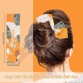 img 3 attached to 🌸 Deft Hair Buns Print Hair Bun Makers Cloth Hair Bands Twist Bun Shapers Floral Hair Accessories for Women Girls DIY French Bun Waves Twist Hair Braiding Tools (Vivid Pattern)