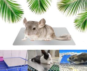 img 4 attached to 🐇 Comtim Rabbits Cooling Mat: Keep Your Small Pets Cool with our Self Cooling Mat Pad for Hamster, Guinea Pig, Chinchilla, Kitten, Cat and More!