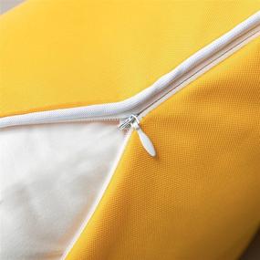 img 2 attached to 🌞 Phantoscope Pack of 2 Waterproof Outdoor Throw Pillow Covers - Decorative Cushion Cases for Patio, Couch, Tent - Sunbrella Fabric (18''x18'', Yellow)