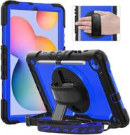 📱 timecity case for samsung galaxy tab s6 lite 10.4" (2020) - dark blue | pen holder, 360° swivel stand, screen protector, hand strap & shoulder strap logo