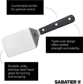 img 1 attached to 🔪 Black 9.65-Inch Sabatier Wide Turner Triple Rivet Stainless Steel – Enhance Your Kitchen Experience