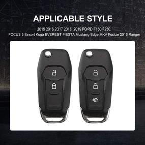 img 2 attached to 🔑 Premium Soft Rubber Ford Key Fob Case Cover - Ultimate 360° Protection for Ford Keychain & Dazzling Cool Look | Fits Ford F150 F250 15-19, Fusion, Mondeo, S-maxEdge, Fecosport, + Ford Edge