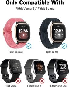 img 2 attached to [2 Pack] Minyee Bands Compatible With Fitbit Versa 3/Fitbit Sense