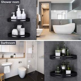 img 2 attached to 🚿 Gricol Bath Corner Shower Shelves Adhesive Caddy: Space-Saving Wall-Mounted Organizer for Bathroom and Kitchen