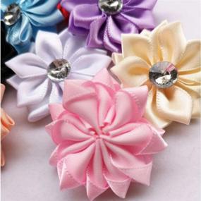 img 2 attached to Chenkou Craft 40-piece Satin Ribbon Flower with Pearl Wedding DIY Appliques – Exquisite Multi-colored Embellishments for Your Special Day