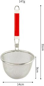 img 3 attached to Hook Handle Stainless Steel Food Strainer Colander - Mesh Spider Strainer for Rinsing Pasta, Noodles, Fruits - Fine Mesh Net Kitchen Strainers, Perfect Noodle Pasta Strainer Basket