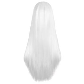 img 1 attached to 💇 MapofBeauty 28 Inch/70cm Women's Extraordinary Natural Long Straight Synthetic Wig (White)