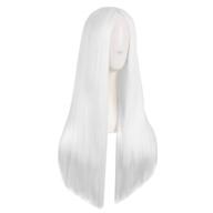 💇 mapofbeauty 28 inch/70cm women's extraordinary natural long straight synthetic wig (white) logo