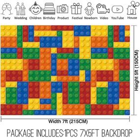 img 3 attached to 🧱 Allenjoy 7x5ft Building Blocks Theme Backdrop - Colored Toy Bricks Photography Background for Kids Boy Girl Baby Shower Birthday Party Supplies, Cake Table Banner Decoration, Photo Booth Props