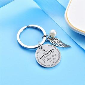 img 1 attached to 🎁 Inspirational Gift - To My Daughter Keychain from Dad & Mom | Forever Remember My Love | Perfect Birthday or Graduation Gift