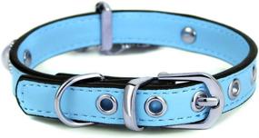 img 3 attached to 🐱 Stylish Bling Diamante Pendant Cat Collar - Freewindo Soft PU Leather Adjustable Collar for Small Dogs and Puppies - Ideal for Cats - Blue (Fish)