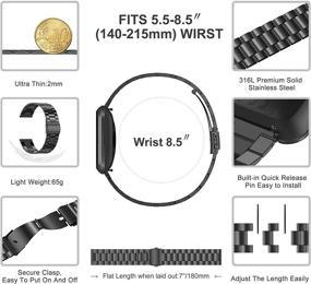 img 3 attached to 📿 Wearlizer Stainless Steel Bands: Ultra-Thin and Lightweight Replacement for Fitbit Versa Series - Suitable for Women and Men
