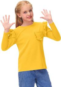 img 2 attached to 👚 BesserBay Toddler Shoulder Flutter T Shirt: Stylish Tops, Tees & Blouses for Girls' Clothing