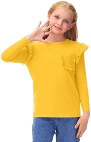 img 3 attached to 👚 BesserBay Toddler Shoulder Flutter T Shirt: Stylish Tops, Tees & Blouses for Girls' Clothing