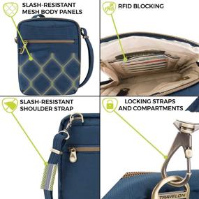 img 2 attached to Travelon Anti Theft Signature Slim Smoke Women's Handbags & Wallets for Crossbody Bags