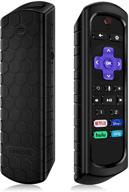 📱 чехол roku voice remote pro casebot - решетчатый антипрокол покрытый силиконом для roku ultra 4800r (2020)/ 4670 (2019)/ 4661 (2018)/ 4660 (2017), пульт дистанционного управления roku 1/2/3/4, цвет черный логотип