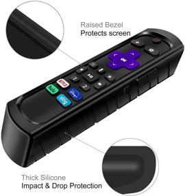 img 1 attached to 📱 Чехол Roku Voice Remote Pro CaseBot - решетчатый антипрокол покрытый силиконом для Roku Ultra 4800R (2020)/ 4670 (2019)/ 4661 (2018)/ 4660 (2017), пульт дистанционного управления Roku 1/2/3/4, цвет черный