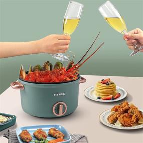 img 3 attached to 🍲 Hytric Electric Hot Pot: Portable, Dual Power Control Skillet for Stir Fry, Steak, Noodles & Ramen - Ideal for Dorms and Offices