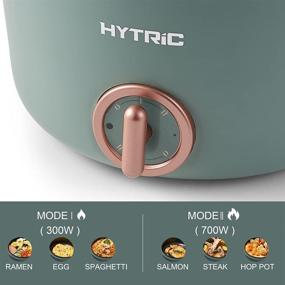 img 1 attached to 🍲 Hytric Electric Hot Pot: Portable, Dual Power Control Skillet for Stir Fry, Steak, Noodles & Ramen - Ideal for Dorms and Offices