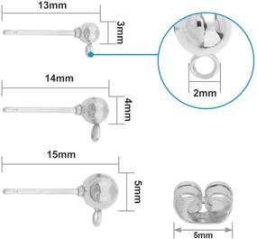 img 2 attached to 🌸 Hypoallergenic Earring Backs: Secure and Comfortable Ball Spherical Earrings for Beading & Jewelry Making