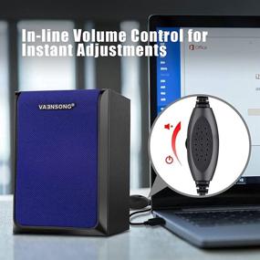 img 1 attached to 🔊 Vaensong VS12 Surround Sound Computer Speakers,2.0 Channel Wired Multimedia Desktop Speakers for Desktop PC Laptop,USB Powered with 3.5mm Cable - Blue