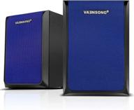 🔊 vaensong vs12 surround sound computer speakers,2.0 channel wired multimedia desktop speakers for desktop pc laptop,usb powered with 3.5mm cable - blue logo