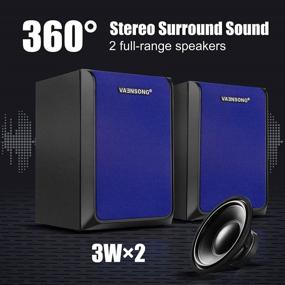 img 3 attached to 🔊 Vaensong VS12 Surround Sound Computer Speakers,2.0 Channel Wired Multimedia Desktop Speakers for Desktop PC Laptop,USB Powered with 3.5mm Cable - Blue