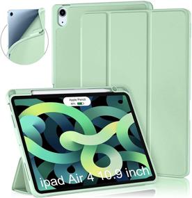 img 4 attached to 📱 Cousper Case for iPad Air 4th Generation 10.9 Inch 2020 - Slim Stand Cover with Pencil Holder, Matcha Green - Auto Sleep/Wake, Wireless Charging Support