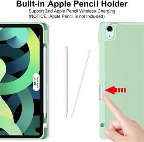 img 2 attached to 📱 Cousper Case for iPad Air 4th Generation 10.9 Inch 2020 - Slim Stand Cover with Pencil Holder, Matcha Green - Auto Sleep/Wake, Wireless Charging Support