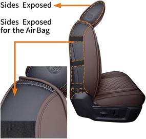 img 1 attached to Aierxuan Seat Covers For Dodge Ram Custom Fit 2009-2022 1500 2500 3500 Truck Pickup Crew Quad Regular Cab Waterproof Leather Airbag Compatible Cushions(2 PCS Front/Brown)