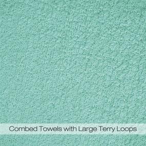 img 2 attached to Cleanbear Teal Combed Cotton Hand Towels - Ultra Soft and Highly Absorbent, Ideal for Guest Rooms - 13 x 29 Inches (2 Pack)