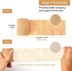 img 2 attached to 🏥 12-Pack Self Adherent Wrap, Cohesive Tape 2 Inches X 5 Yards - First Aid, Sports Protection & Medical Vet Wrap for Wrist, Ankle Sprains, Swelling - Self-Adhesive Bandage