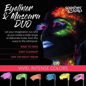 img 2 attached to 🌈 6 Color Variety Pack of UV Glow Blacklight Eyeliner and Mascara - 6ml for Day or Night Stage, Clubbing, or Costume Makeup by Splashes & Spills