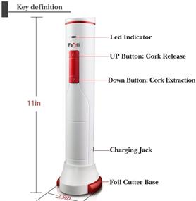 img 1 attached to 🍷 Famili FM700WR Electric Wine Opener: Rechargeable Corkscrew with Foil Cutter, 180 Bottles per Charge - Pearl White