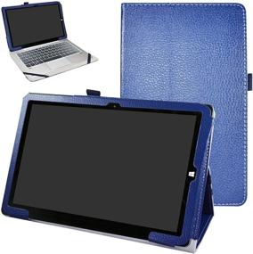 img 4 attached to 📘 Bige PU Leather Folio Stand Cover for CHUWI Hi10 X/HiBook Hi10 Pro/HiBook Hi10 10.1inch Tablet PC - Dark Blue