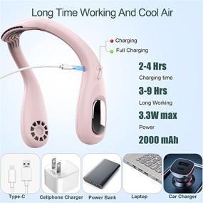 img 1 attached to Personal Rechargeable Hands Free Bladeless Three Speed Heating, Cooling & Air Quality