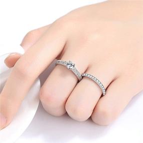 img 2 attached to 💍 QJLE 925 Sterling Silver 14K White Gold Plated CZ Eternity Rings - Gorgeous Wedding Band Stackable Engagement Rings for Women