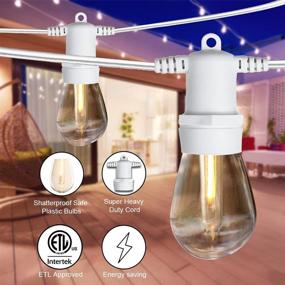 img 2 attached to 🌞 SUNTHIN White Outdoor String Lights, 2 Pack 48ft Patio String Light White Cord with 32 Durable LED Bulbs for Garden, Backyard, Porch, Cafe, Deck, Camping, Wedding, Party, Gathering