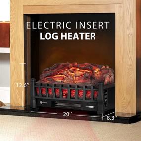 img 1 attached to 🔥 VIVOHOME 110V Electric Fireplace Insert Log Quartz Realistic Ember Bed Fan Heater: Black - Exceptional Functionality with Infrared Remote Controller