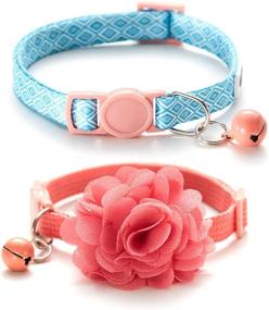 img 4 attached to 🐱 Bluerise 2-Pack Cat Collars with Bells - Adjustable Kitten Collars, Breakaway Safety Buckle, Ideal for Girls