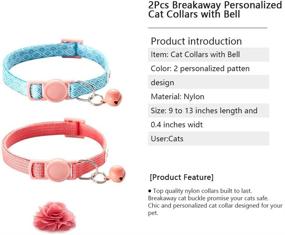 img 1 attached to 🐱 Bluerise 2-Pack Cat Collars with Bells - Adjustable Kitten Collars, Breakaway Safety Buckle, Ideal for Girls